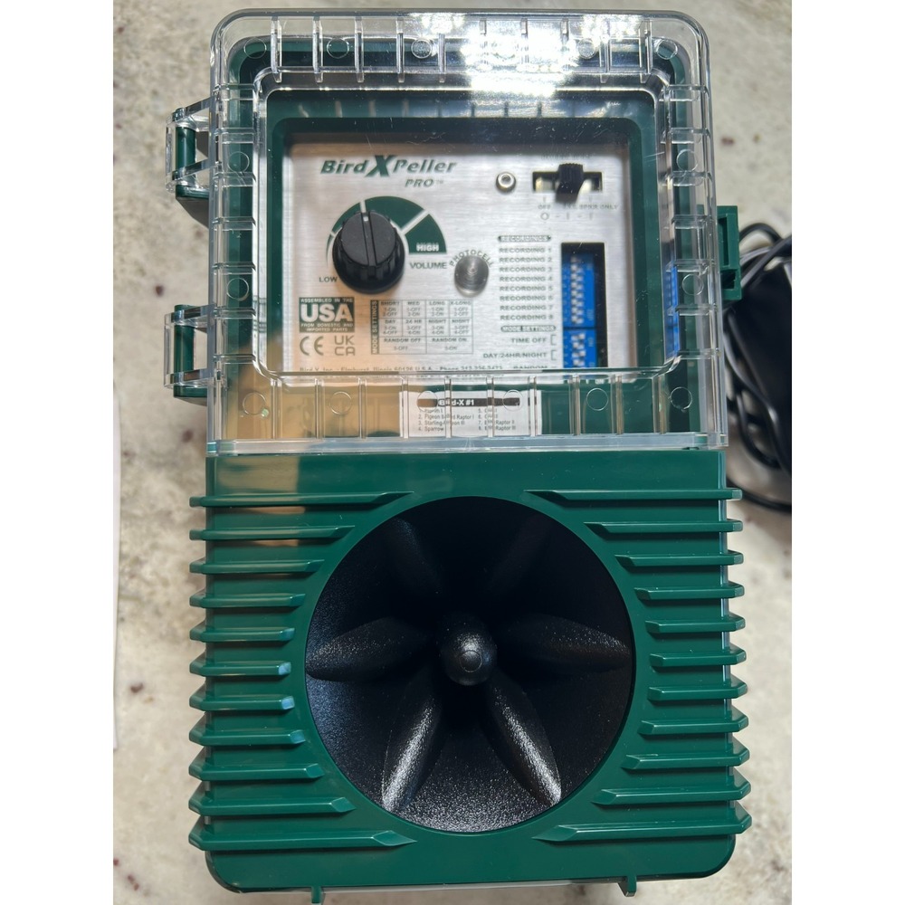 Bird-X BirdXPeller Pro Electronic Bird Preventer Version 1 Sonic Bird Decoy